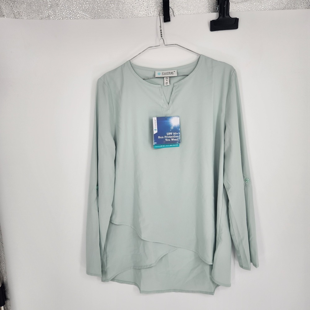 Coolibar Small Misty Blue UPF 50 Santa Barbara Roll Tab Sleeve NWT